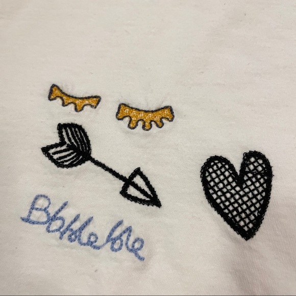 Zara Trafaluc White Embroidery Tee Size M - Picture 4 of 12